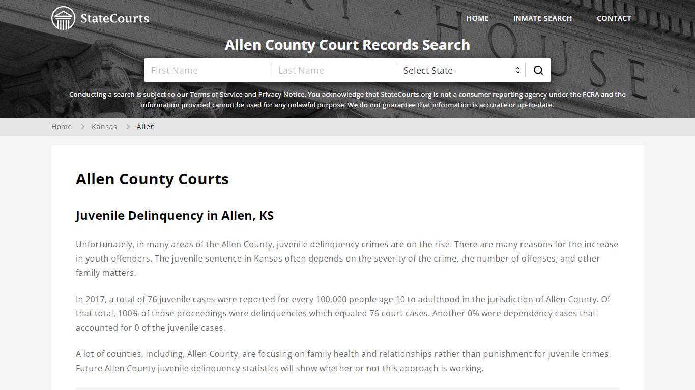 Allen County, KS Courts - Records & Cases - StateCourts