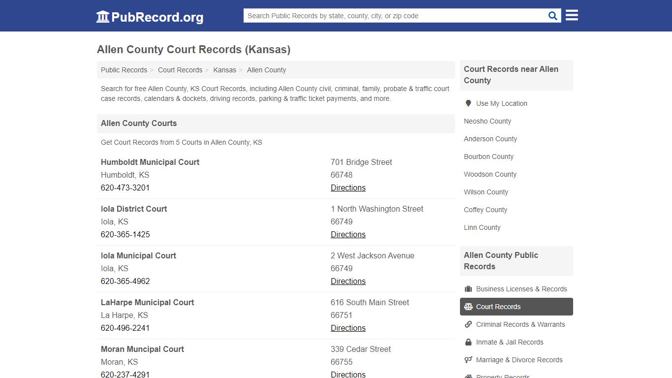 Free Allen County Court Records (Kansas Court Records) - PubRecord.org